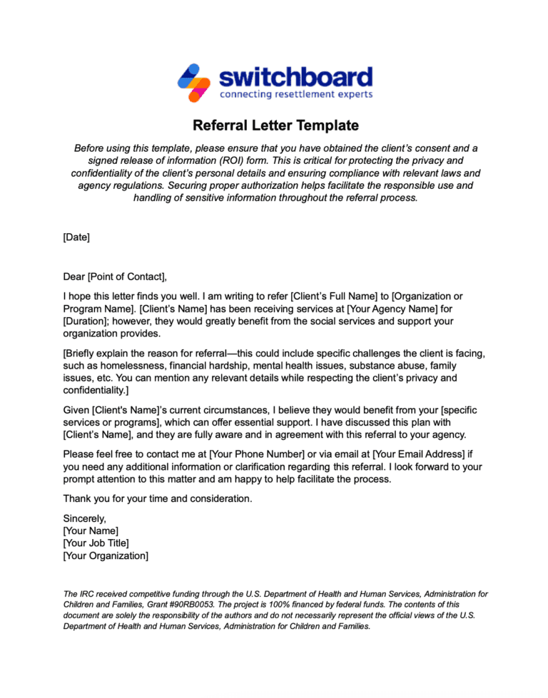 Referral Letter Template